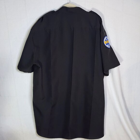 National Patrol Permanent Press Black SS Allied Universal EMT Work Shirt 19-19.5 - Picture 7 of 16